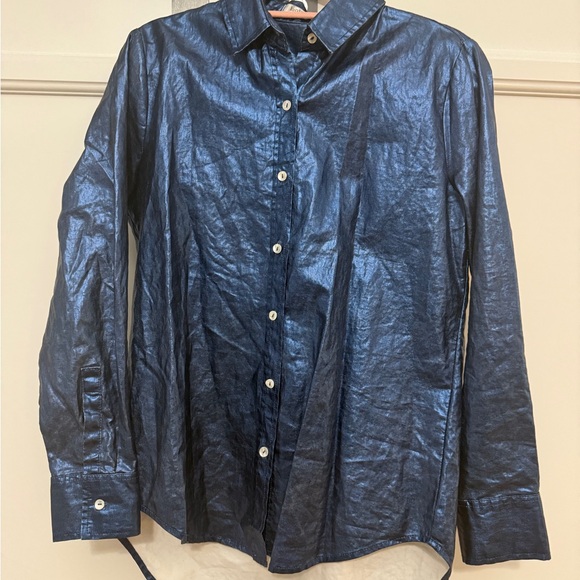 Lanhtropy Tops - Women’s Shiny Blue Jacket